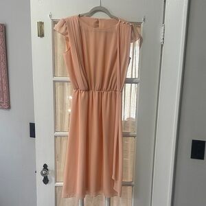 Elegant Peach Sleeveless Dress vintage Dress